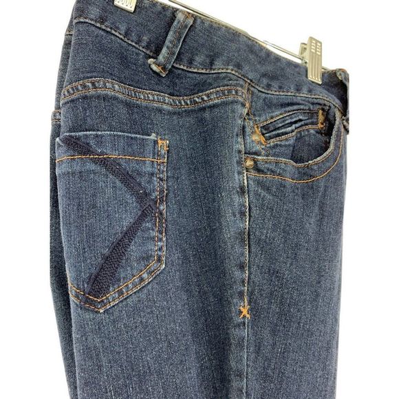 Lane Bryant Womens Size 16P Bootcut Jeans denim stretch Flare 4012 Embroider - Picture 3 of 10